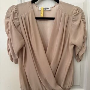 Amanda Uprichard Silk Bodysuit - size P color blush